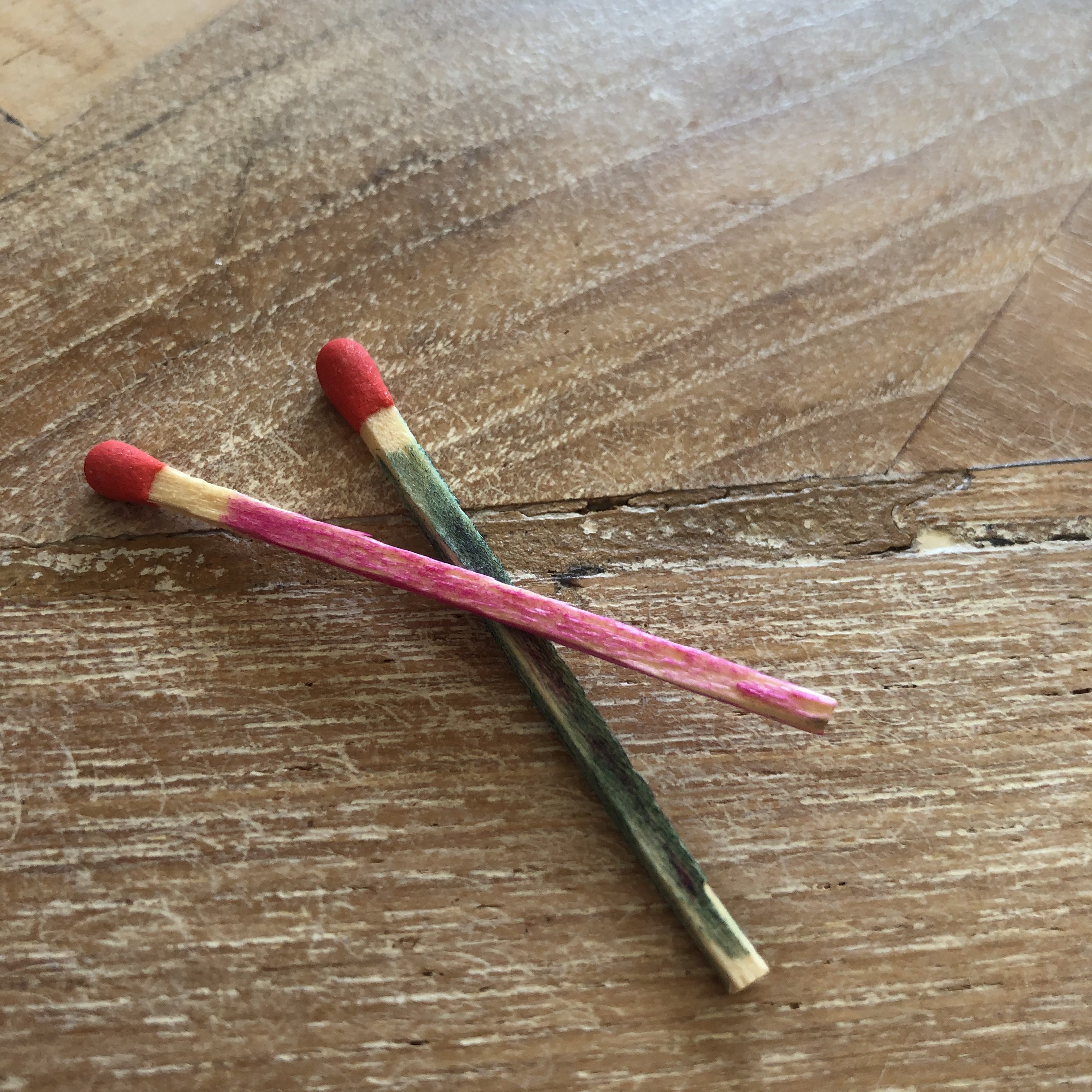 coloured matchsticks